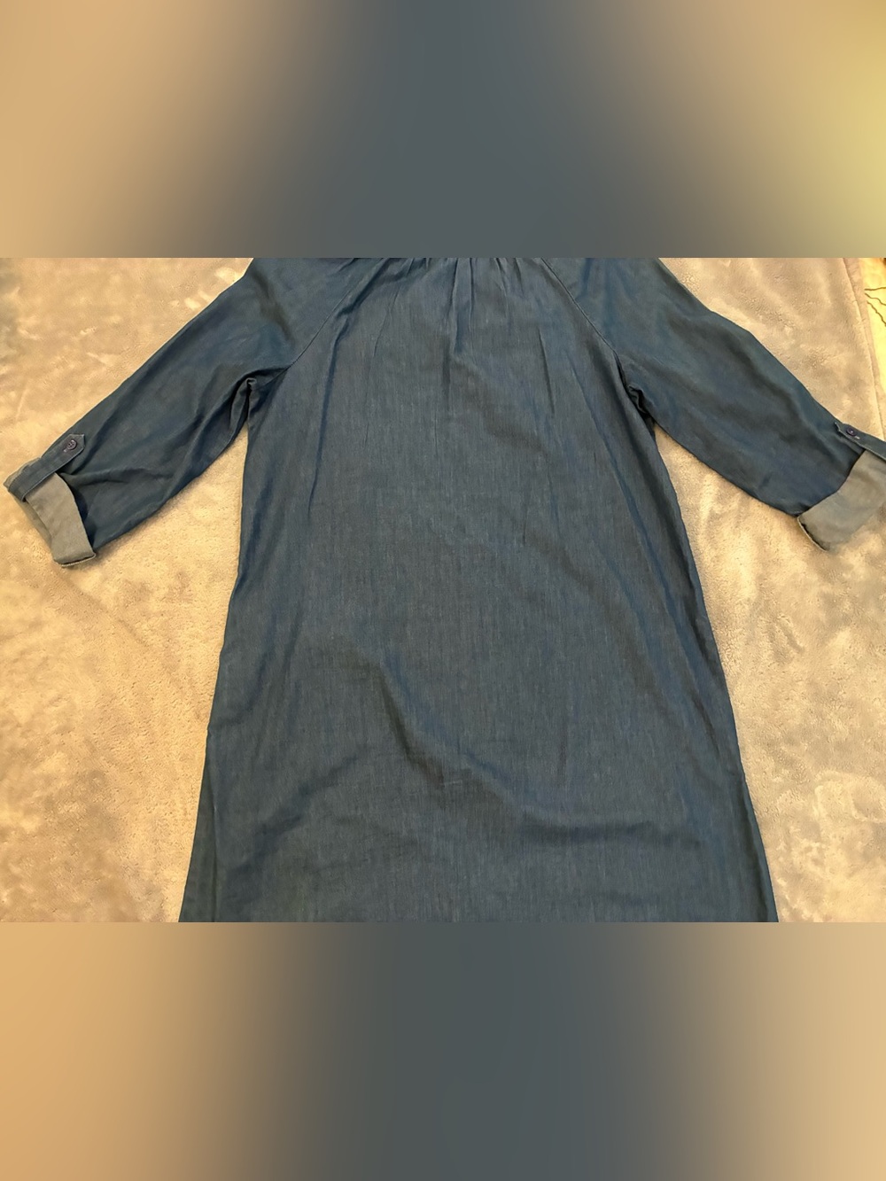 Women’s New Direction Brand Classic Chambray Shift Dress - Blue Size Small - Picture 8 of 14